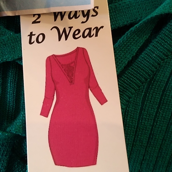 NWT Green Body Con Sweater Dress by Say What, size L - Picture 4 of 13